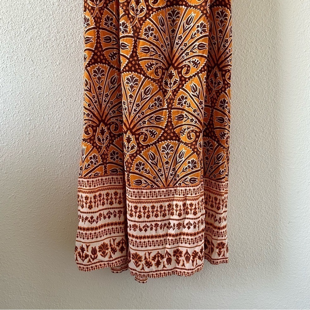 KNOX ROSE Orange Floral Halter Criss Cross Strap Midi Dress Women Sz XL NWOT - Picture 2 of 15